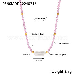 Подвеска из натурального пресноводного жемчуга прямоугольной формы KJ5122-2
