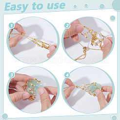 3 шт. латунные ожерелья-мешки в технике макраме&nbsp;NJEW-WR00008