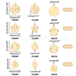 16 шт. 4 подвески из текстурированной нержавеющей стали 304&nbsp;STAS-UN0036-72