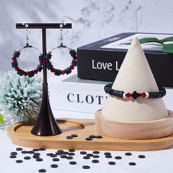 Плоские круглые бусины из глины ручной работы полимерные&nbsp;CLAY-SC0001-58A-03