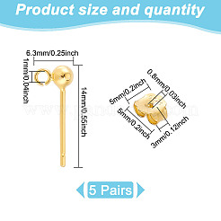 5 пара 925 серебряных сережек-гвоздиков FIND-GO0002-66G