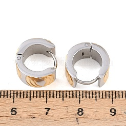 Двухцветные серьги-кольца из нержавеющей стали 304 в полоску&nbsp;EJEW-L307-04GP-03