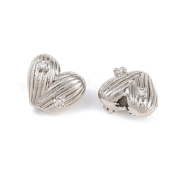 Perles de zircon cubique transparentes en laiton serties de micro-pavés en forme de cœur&nbsp;KK-K340-43P
