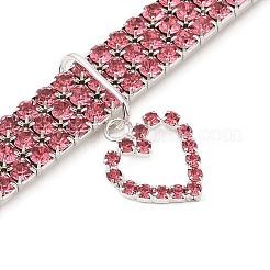 Collari per animali domestici con catena a tazza di strass in ferro regolabile a 3 fila&nbsp;AJEW-A054-01E