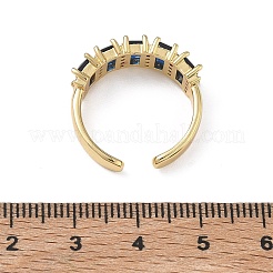 Offene Manschettenringe aus Messing mit Mikropavé und Zirkonia für Damen&nbsp;RJEW-L343-16G