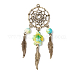 Тканая сетка / паутина с подвесками из перьевого сплава PALLOY-JF03979