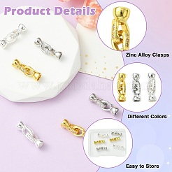 6 шт. 3-цветные застежки из цинкового сплава с микропаве из прозрачного кубического циркония&nbsp;FIND-CJ0005-11