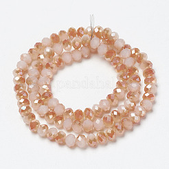 Chapelets de perles en verre électroplaqué&nbsp;EGLA-A034-J3mm-J02