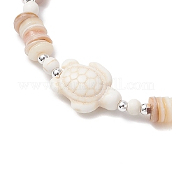 Регулируемые плетеные браслеты из синтетических бусин бирюзового цвета для женщин BJEW-JB11805-01