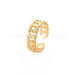 Placcatura ionica (ip) 304 anello a maglie aperte in acciaio inossidabile per donna&nbsp;RJEW-S405-195G