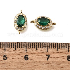 Breloques connecteurs ovales en laiton pavé de zirconiums cubiques&nbsp;KK-C255-09A-01