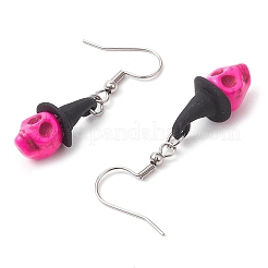 4 пара серег с подвесками из окрашенной синтетической бирюзы EJEW-TA00422