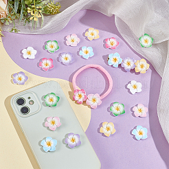 105 Stück 7 Farben Plumeria Blume undurchsichtige Harz Cabochons&nbsp;CRES-UN0001-04
