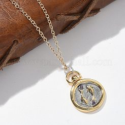 Messing-Halsketten mit Tarot-Anhängern mit zwölf Sternbildern&nbsp;LS-NJEW-Q006-01B-G