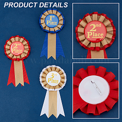 12 Stück 3 Farben Auszeichnungsbandform Weißblech-Anstecker&nbsp;JEWB-HY0001-34