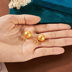 925 круглые серьги-гвоздики из стерлингового серебра&nbsp;EJEW-TAC00030-01