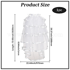 ポリエステルレーススカート  パーティーのために  バレエ  衣服の装飾  ホワイト  1830mm&nbsp;AJEW-WH20054-384B