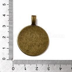 Плоские круглые тибетский стиль сеттинги сплава подвеска кабошон TIBEP-S293-051AB-LF