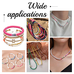 10 нить плоских круглых бусин из полимерной глины ручной работы&nbsp;CLAY-PH0001-44V