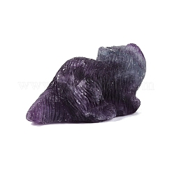 Figurine de chat sculptée en fluorite naturelle&nbsp;G-Q615-04C