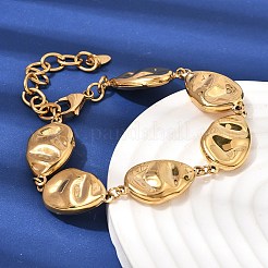 Armbänder aus strukturiertem 316L-Chirurgenstahl mit Gliederkette für Damen&nbsp;BJEW-D454-03G