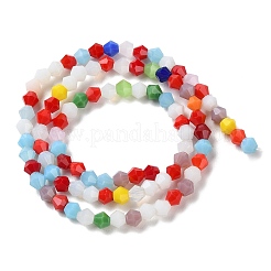 Hebras opacas de perlas de vidrio de imitación de jade de color sólido&nbsp;GLAA-F029-P4mm-16