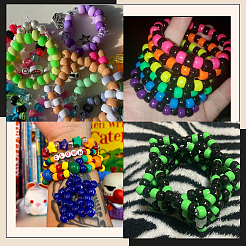 800шт непрозрачные пластиковые бусины KY-SP0001-47G