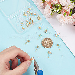 12 пара латунных сережек-гвоздиков с кубическим цирконием KK-UN0001-81