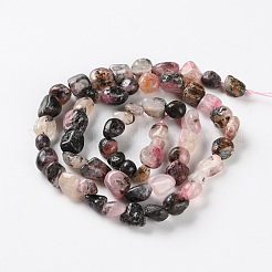 Нити бусин из окрашенного натурального океанского белого нефрита G-P497-01C-41