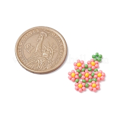 シードビーズ ビーズチャーム  花のペンダント  パールピンク  23x18x3mm  穴：1.5mm&nbsp;PALLOY-MZ00417-05