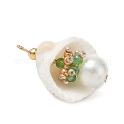 Подвески из натуральной ракушки и круглого стекла&nbsp;PALLOY-MZ00912-06