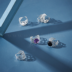 30 шт. латунные филигранные открытые манжетные кольца-хвостовики KK-UN0001-90