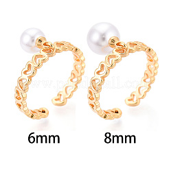 Закрепка колец-шпилек в форме сердца из латуни и эмали KK-N274-17G