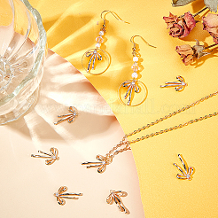 6 пара латунных подвесок с микропаве из прозрачных кубических цирконий KK-BBC0014-19