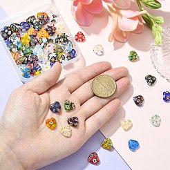 2 нить ручной работы миллефиори стеклянные бусины в форме сердца LK-CJ0001-01