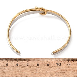 ツートンカラーの304ステンレススチール製ノットオープンカフバングル（女性用）  ゴールデン·ステンレス鋼色  内径：2.36インチ（6cm）&nbsp;SA-CBA2192-05GP-02