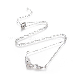 Collana con pendente in ottone con zirconia cubica&nbsp;NJEW-I230-18
