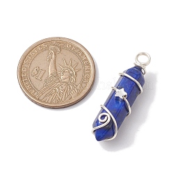 Natürliche Lapislazuli-Anhänger mit doppeltem Endstück&nbsp;PALLOY-JF02673-04