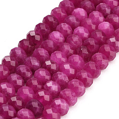 Rangs de perles de jade blanc naturel teintées et facettées&nbsp;GG-CBAE966-01B-P