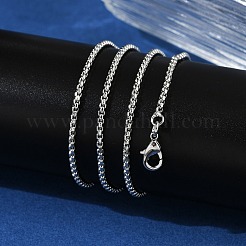 1.5 мм стойка покрытие латунные цепочки ожерелья для женщин мужчин MAK-L044-21P