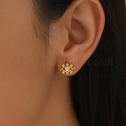 Серьги-гвоздики в виде цветка из латуни&nbsp;MI5248