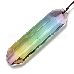 Стеклянные прямоугольные подвесные ловцы солнца HJEW-P018-C03