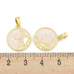 Плоские круглые подвески из латуни&nbsp;KK-M291-18G