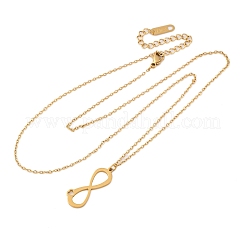 Ожерелья с подвеской в виде сердца бесконечности из нержавеющей стали 304 для женщин NJEW-Z065-02G