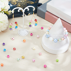 800 шт. акриловые бусины с крестообразным узором 2 видов&nbsp;MACR-PA0001-45E