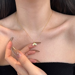 Радуга 925 стерлингового серебра микро паве кубические цирконии кулон ожерелья для женщин NJEW-F338-06G