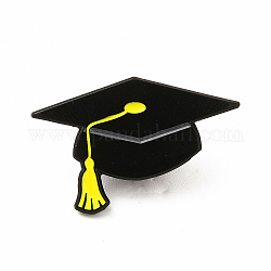 卒業テーマエナメルピン  バックパックの服のための電気泳動の黒い合金のブローチ  帽子  19x30x1.5mm