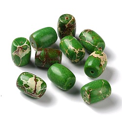 Perle di diaspro imperiale naturale, tinto, riso, verde lime, 16x12.5mm, Foro: 1.5 mm