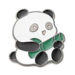Panda-Emaille-Pins, Brosche aus Rotgusslegierung, lächelndes Gesicht, 30x28x1.5 mm