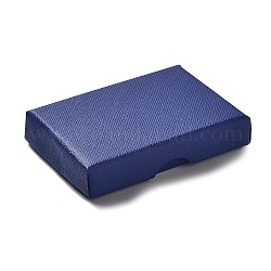 Gioielli scatole di cartone set, con spugna interna, rettangolo, blu, 7.05~7.15x5.05x1.55~1.6cm
